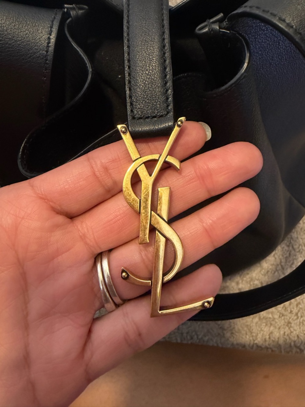 Saint Laurent Le 5 à 7 Large Hobo Bag – Black with Gold Hardware - Picture 6 of 16